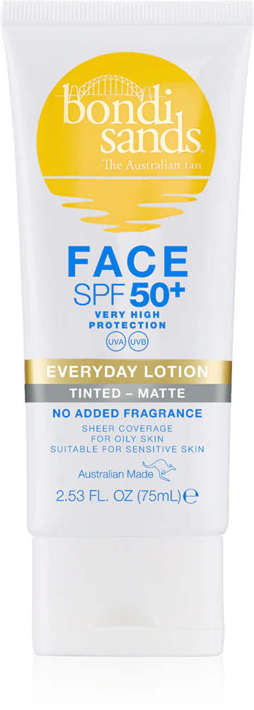 Bondi Sands SPF 50+ Everyday Face Lotion protective tinted cream for the face for a matte look