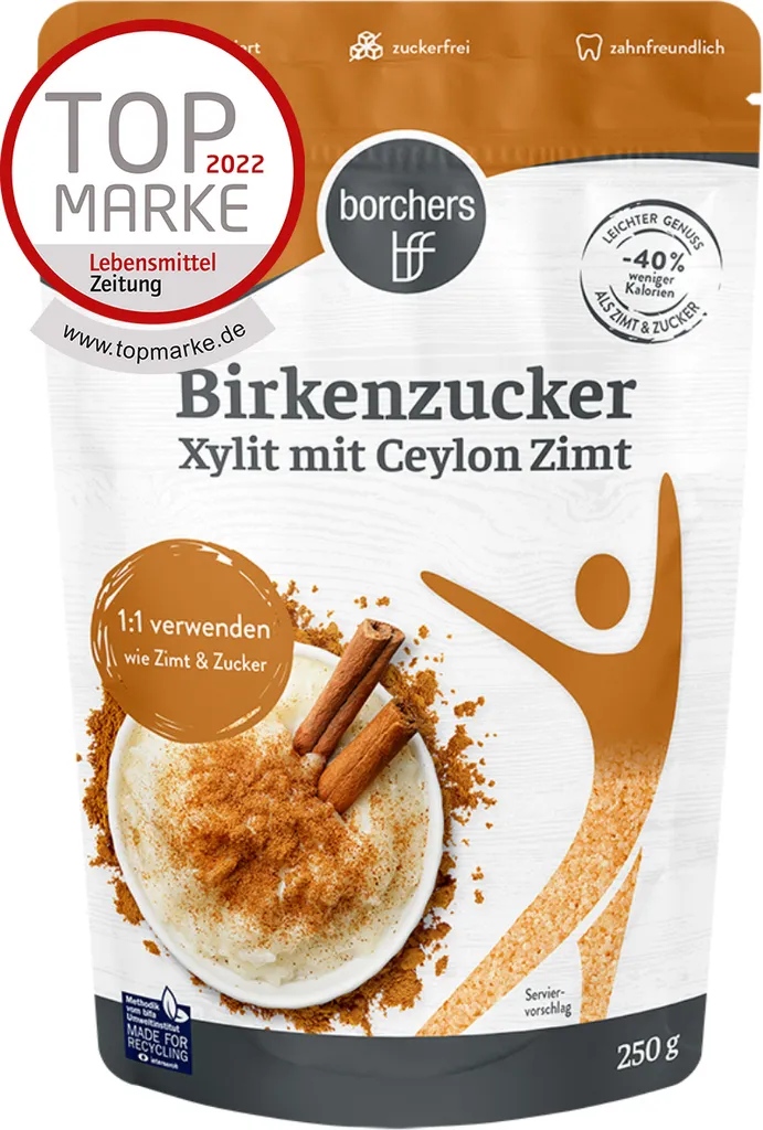 BORCHERS 100% Xylitol Birch Sugar with Ceylon Cinnamon 250g