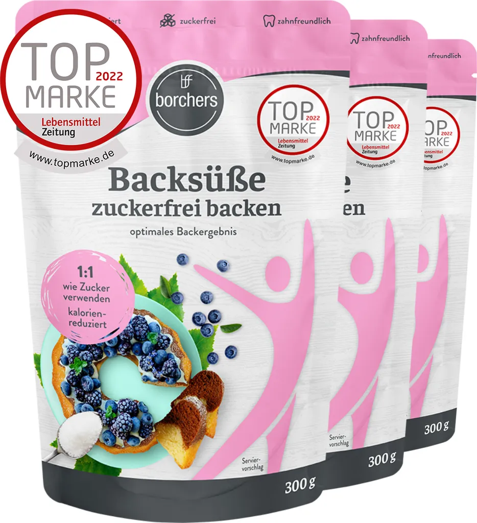 BORCHERS Baking Sweetener - Sugar-Free Baking (3x300g)