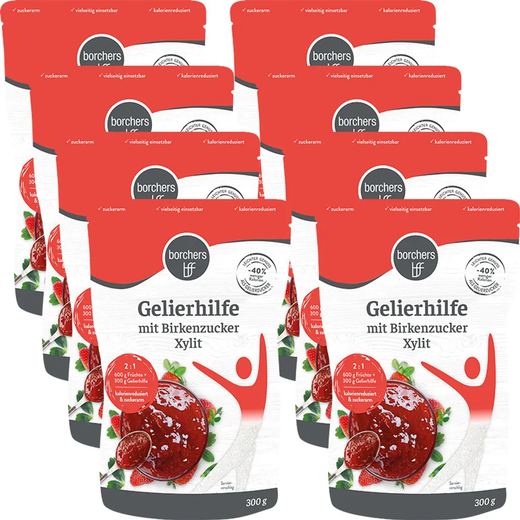 BORCHERS Premium Gelling Agent with Birch Sugar Xylitol (8x300g)