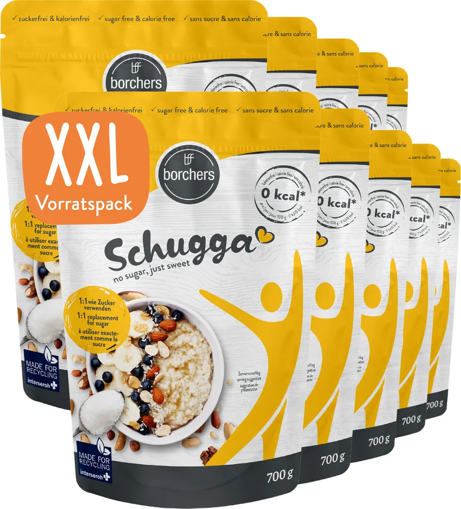 BORCHERS Schugga, Crystalline Sprinkled Sweetener, Erythritol-Sucralose Mixture (10x700g)