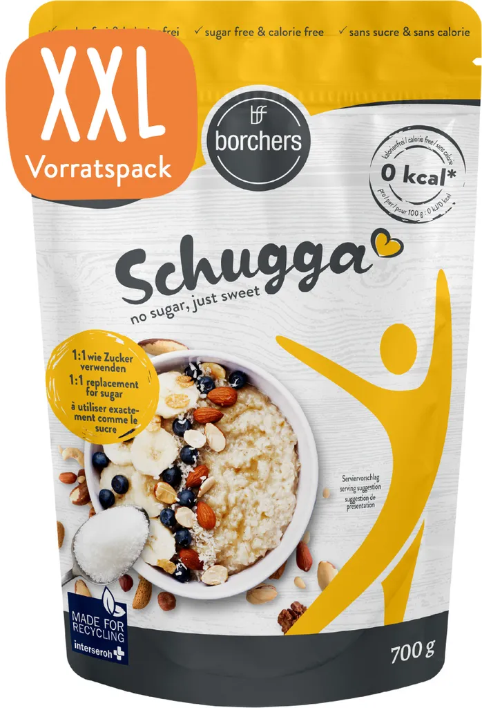 BORCHERS Schugga, Crystalline Sprinkled Sweetener, Erythritol-Sucralose Mixture 700g