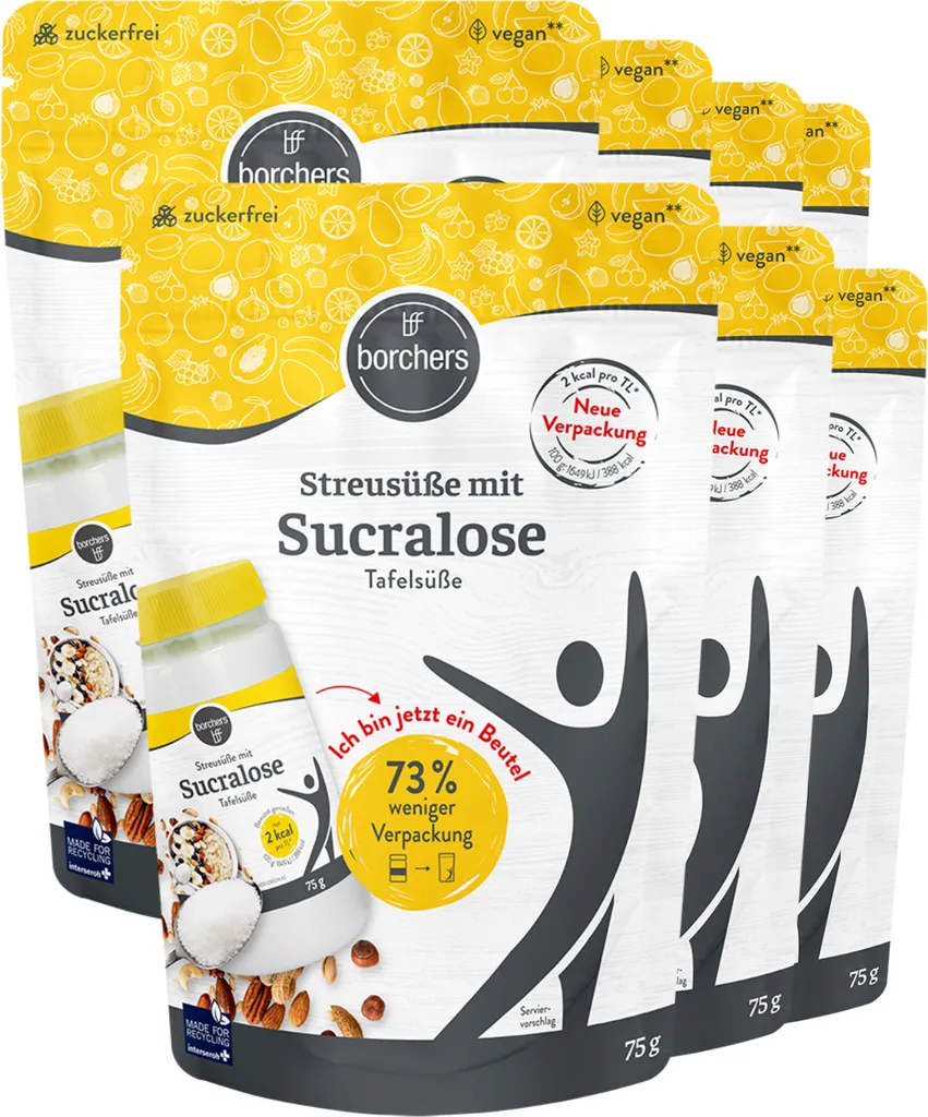 BORCHERS Sucralose Sprinkle Sweetener (7x 75g bags)