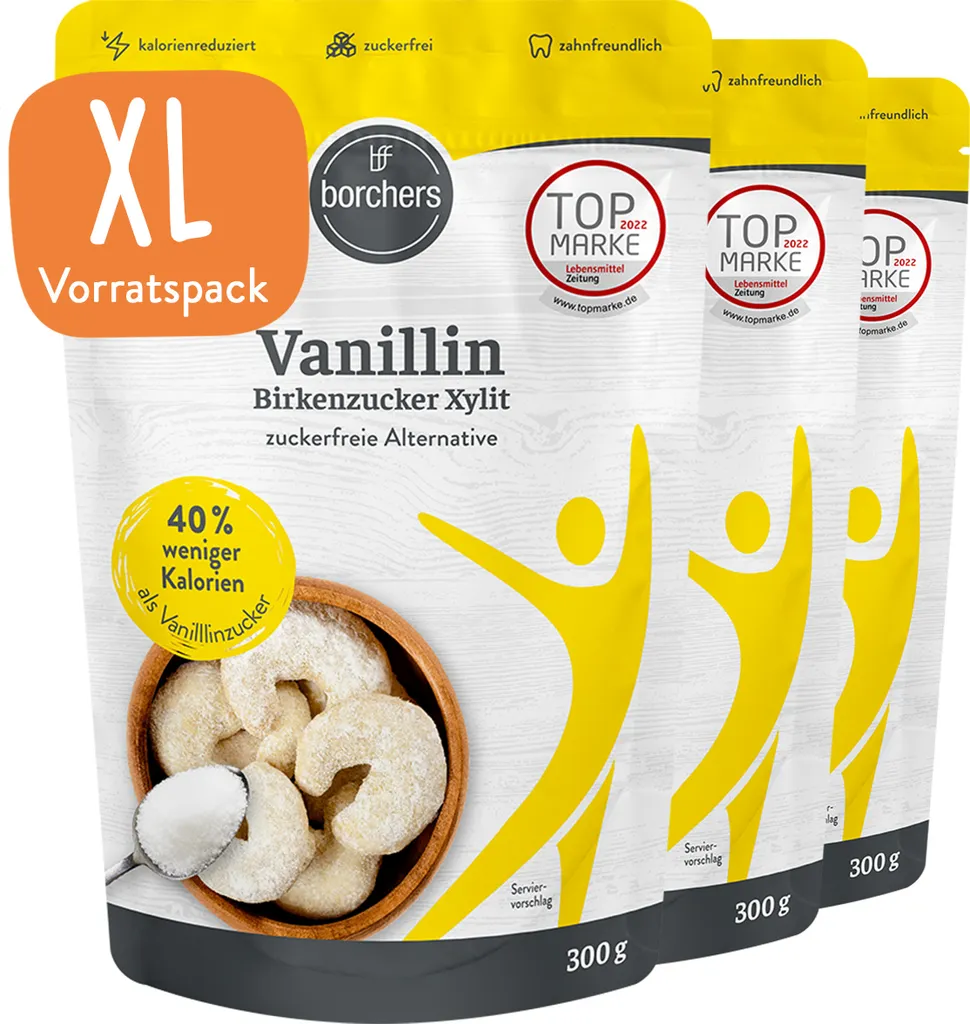 BORCHERS Vanillin Birch Sugar Xylitol (3x300g) 900g