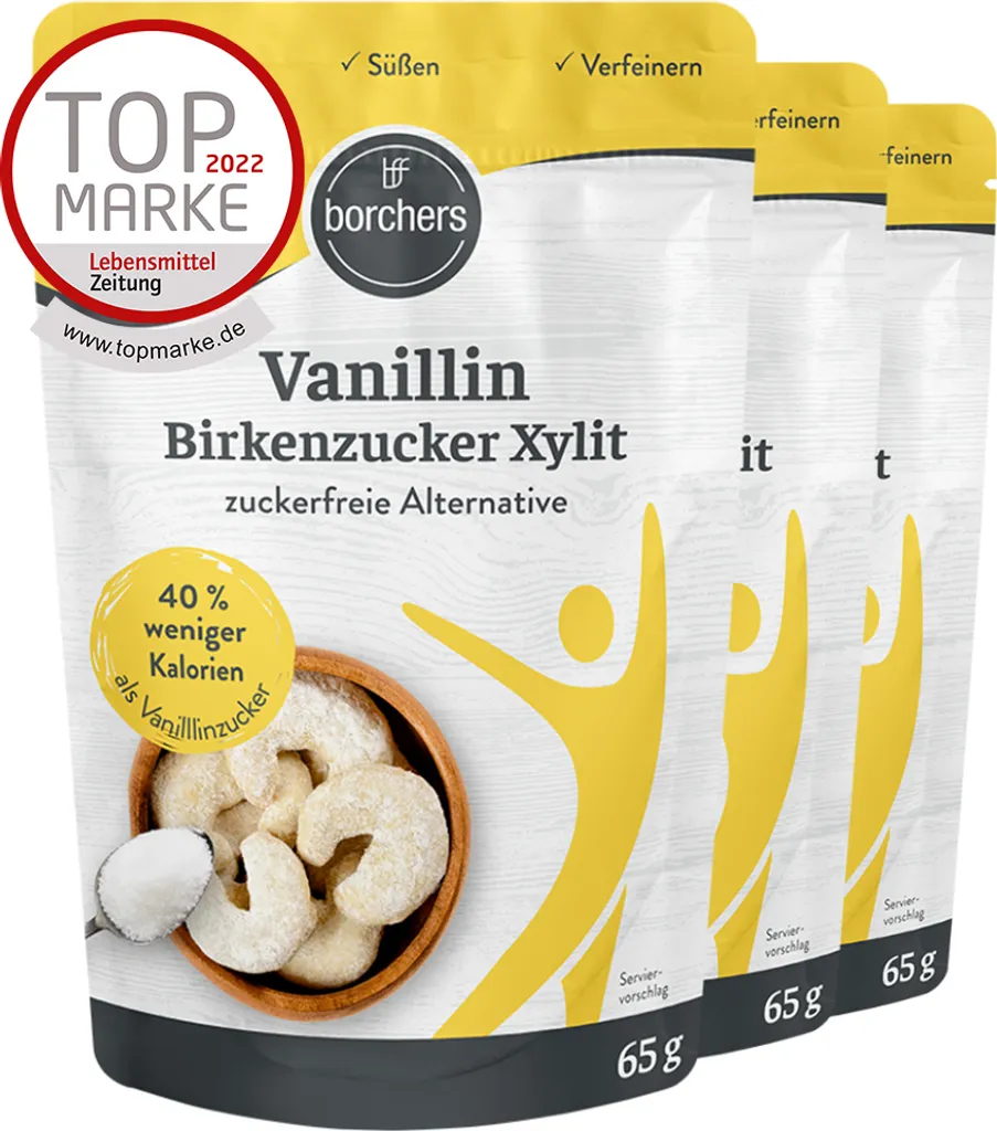 BORCHERS Vanillin Birch Sugar Xylitol (3x65g) 195g