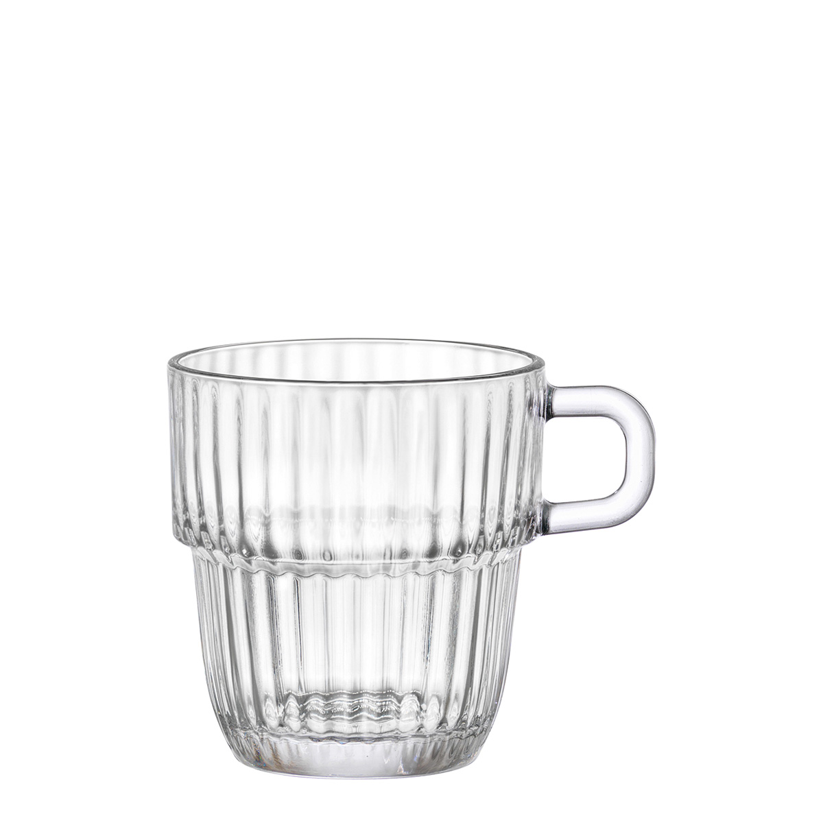 Bormioli, Barshine - Cappuccino cup with lid, stackable, 25 cl, capacity: 250 ml, diameter: 103 x 79 mm, height: 85 mm