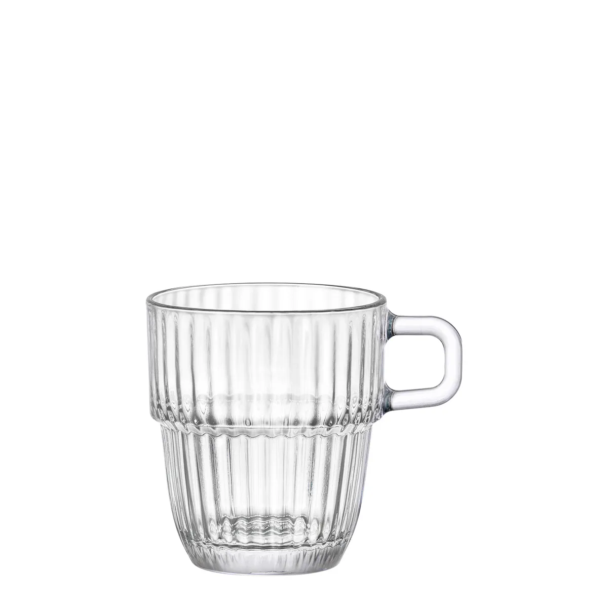 Bormioli, Barshine - Coffee cup with lid, stackable, 18.5 cl, capacity: 185 ml, D: 94 x 71 mm, H: 80 mm, 36 sets