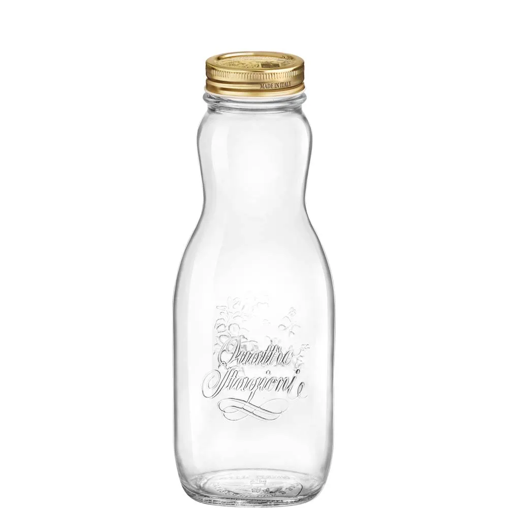 Bormioli, Quattro Stagioni - Slim bottle with lid 10.1 x 24.8 cm/ 1.00 ltr., 12 sets