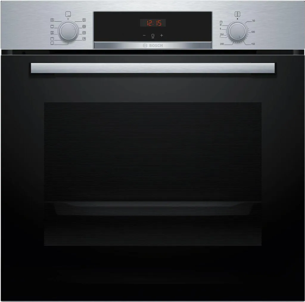Bosch built-in oven, stainless steel, 71 l, 3D hot air, EcoClean, telescopic rails, HBA534ES3
