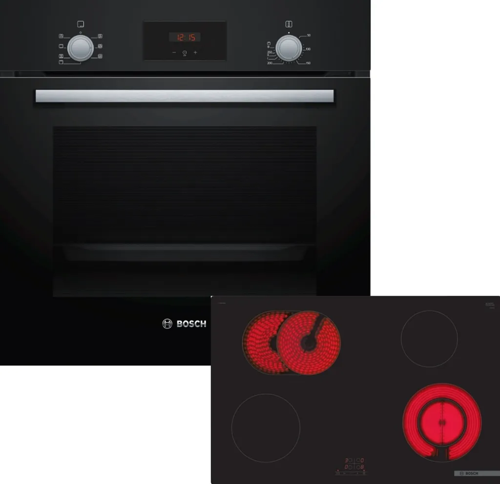 Bosch built-in oven set, HBF133BA0 + PKN811BA2E, built-in oven, electric hob HBD231FB85