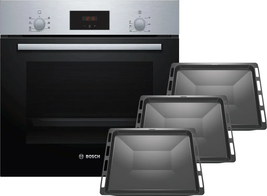 Bosch HBF133BR0Z3 Oven Set HBF133BR0 Stainless Steel + 3 Additional Baking Trays HEZ431002