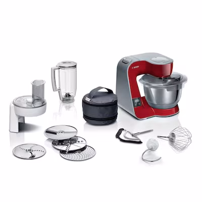 Bosch MUM5X720 Universal Kitchen Machine with Scale, Red/Silver