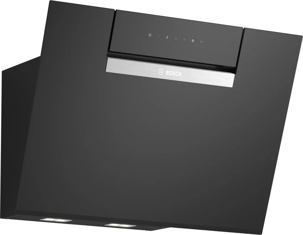 Bosch Series 4 DWJ67FN60 recirculating wall hood, 60 cm, clear glass with black print