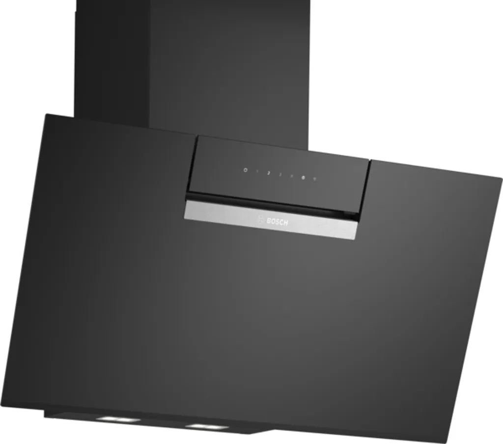 Bosch Series 4 DWK87FN60 wall-mounted extractor hood, 80 cm, clear glass with black print