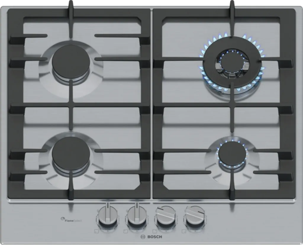 Bosch Series 6 PCH6A5I90, stainless steel, integrated, 60 cm, gas hob