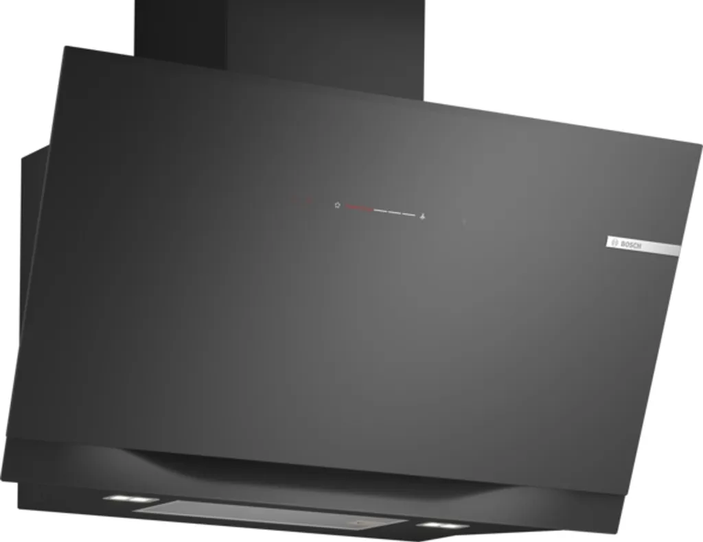 Bosch Series 8 DWK91LT60 wall-mounted extractor hood, 90 cm, clear glass with black print