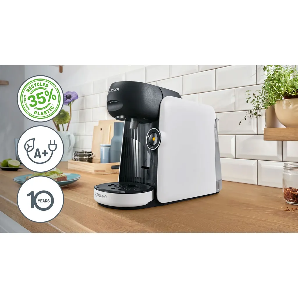 Bosch TAS164E Tassimo Finesse capsule coffee machine, Intellibrew, 1400 W, 0.7 L water tank, white