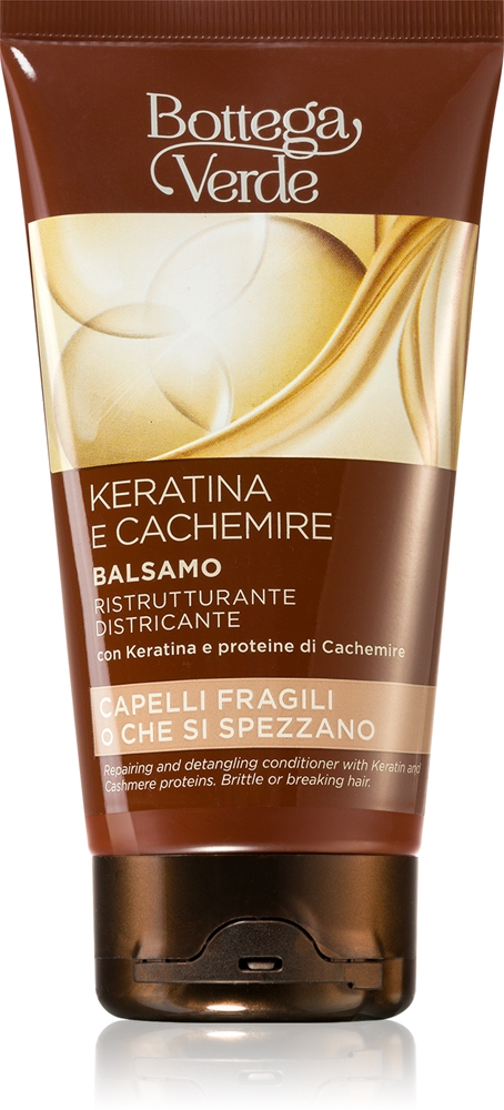 Bottega Verde Keratin & Cashmere renewing conditioner for easy combing of the hair