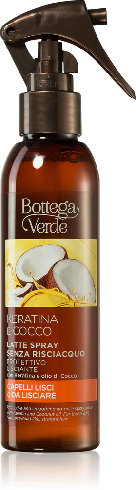 Bottega Verde Keratin & Coconut protective lotion in a spray for the hair