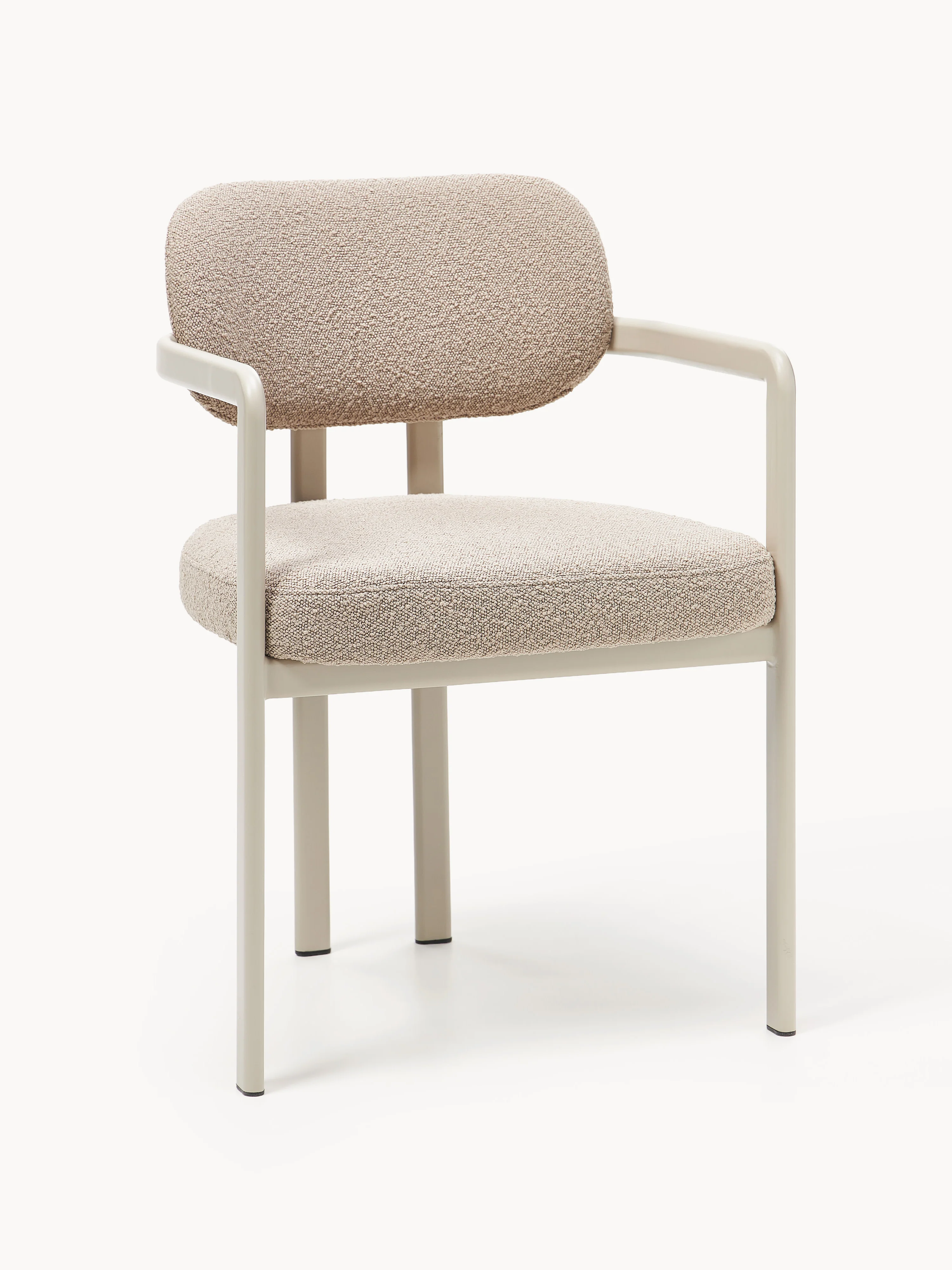 Westwing Collection Adrien bouclé armchair, Bouclé Light Beige, Light Beige