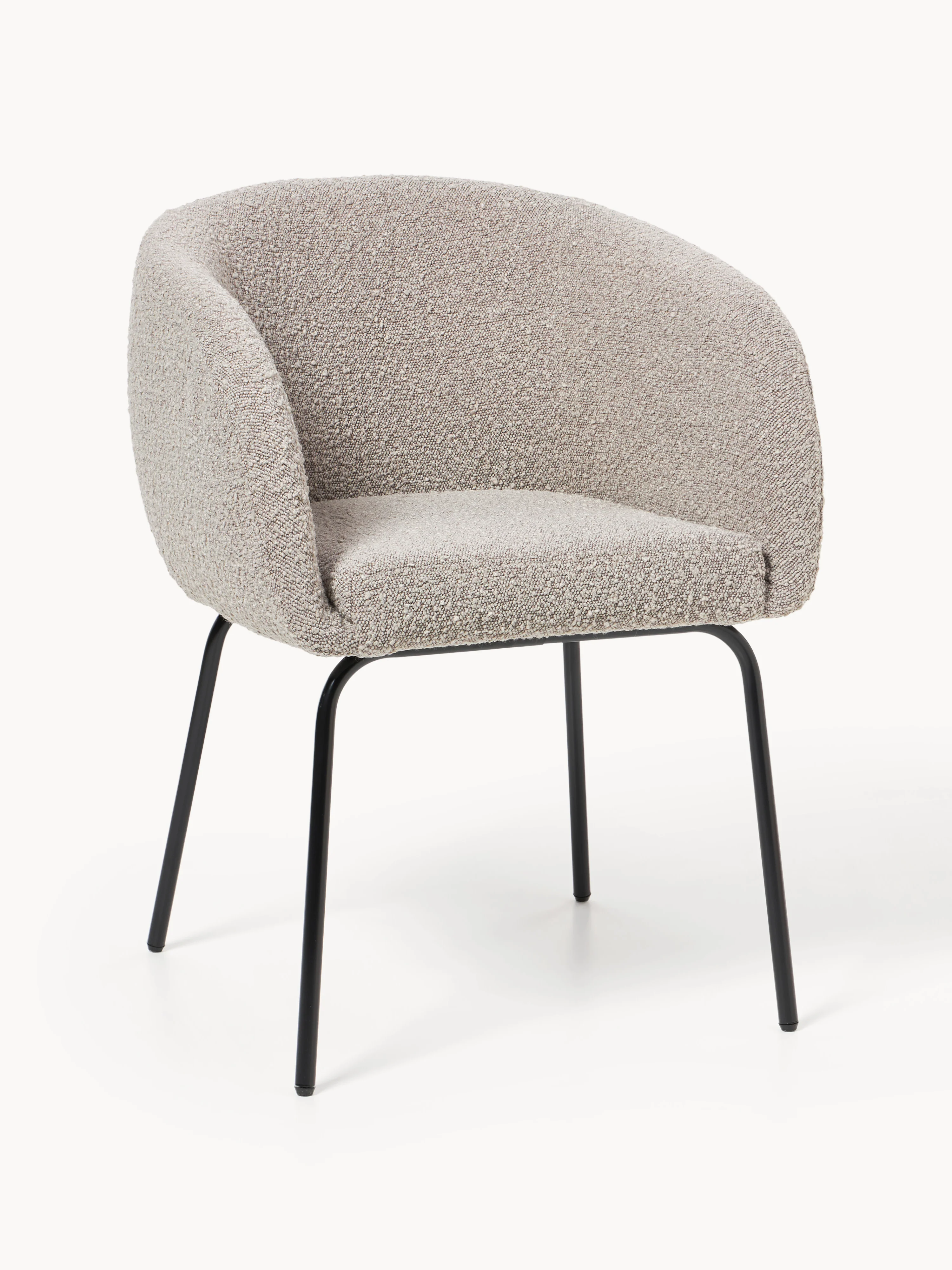 Westwing Collection Alani bouclé armchairs, set of 2 - Bouclé Greige, Black