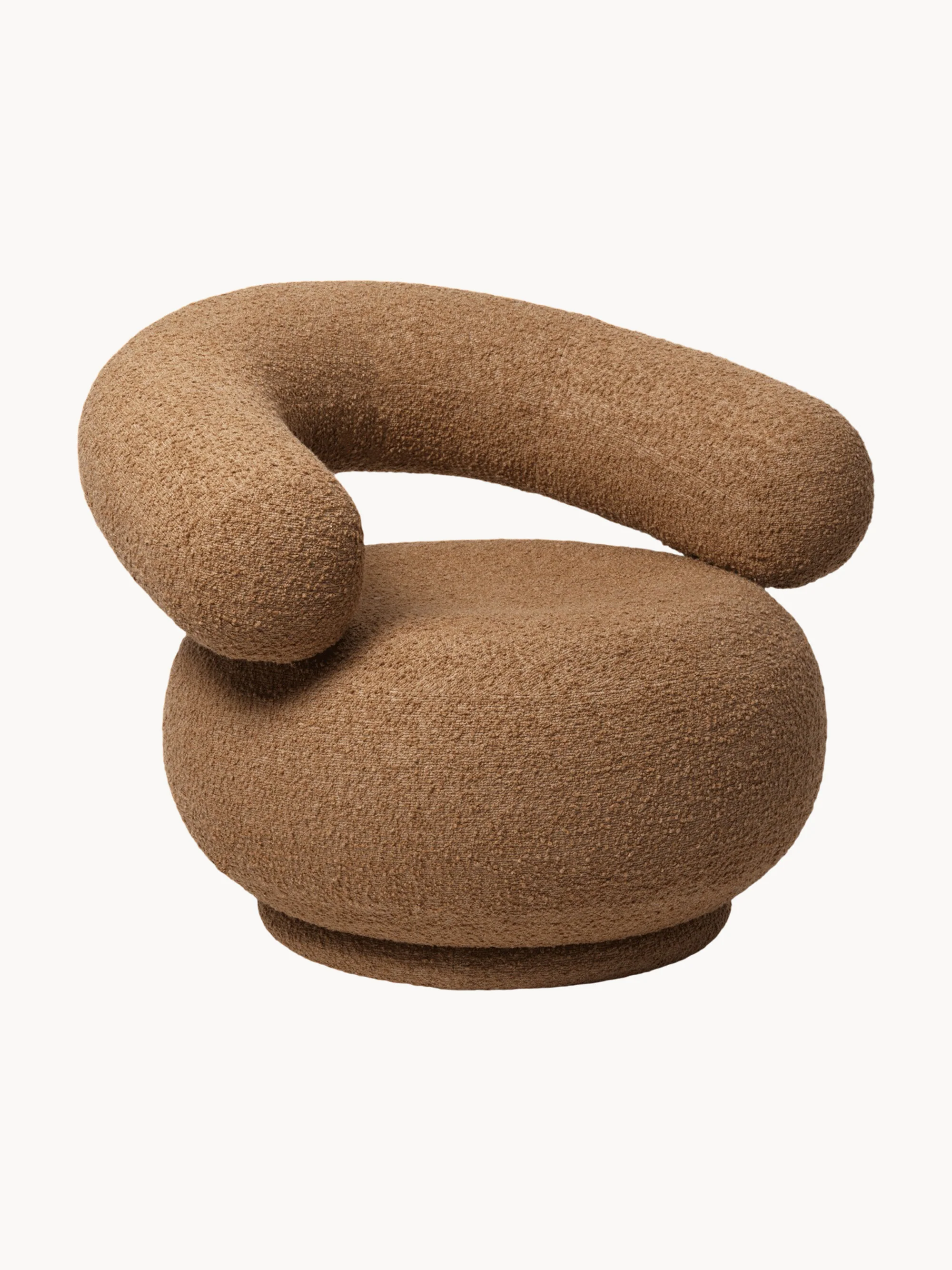 Ferm Living Orbo bouclé lounge chair, Bouclé Light Brown