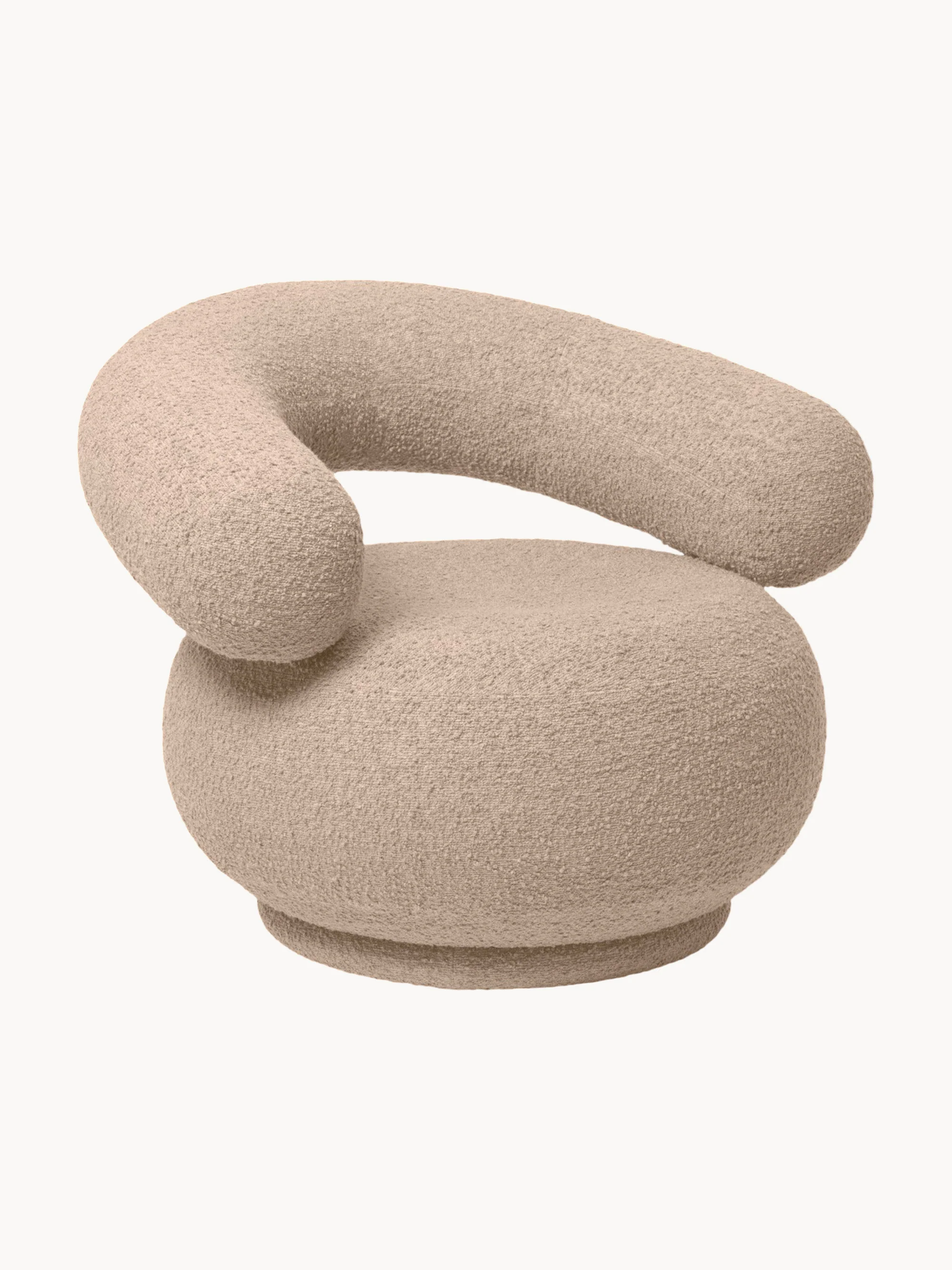 Ferm Living Orbo bouclé lounge chair, Bouclé Light Beige