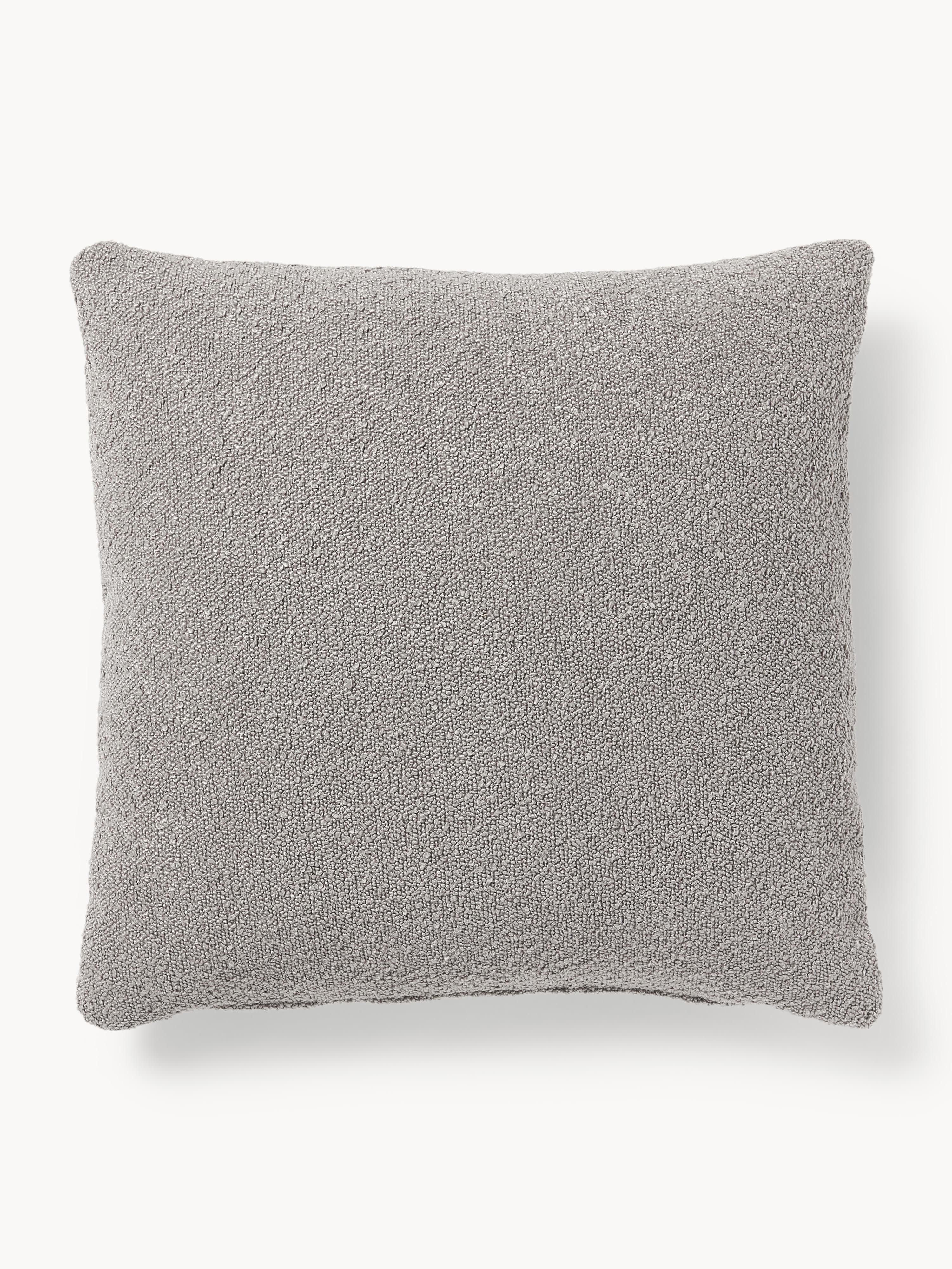 Westwing Collection Lena bouclé sofa cushion, Bouclé Grey