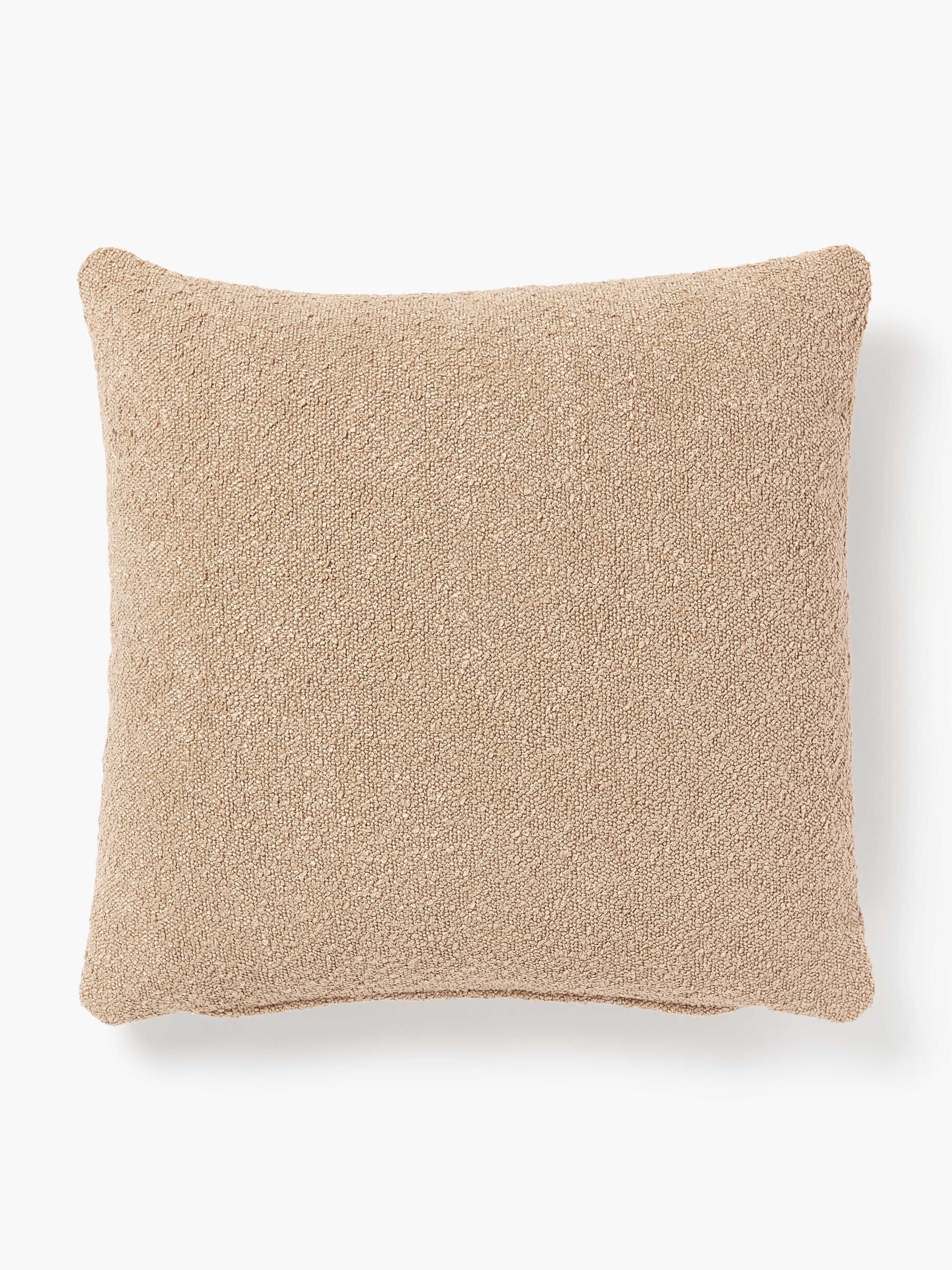 Westwing Collection Lena bouclé sofa cushion, Bouclé Beige