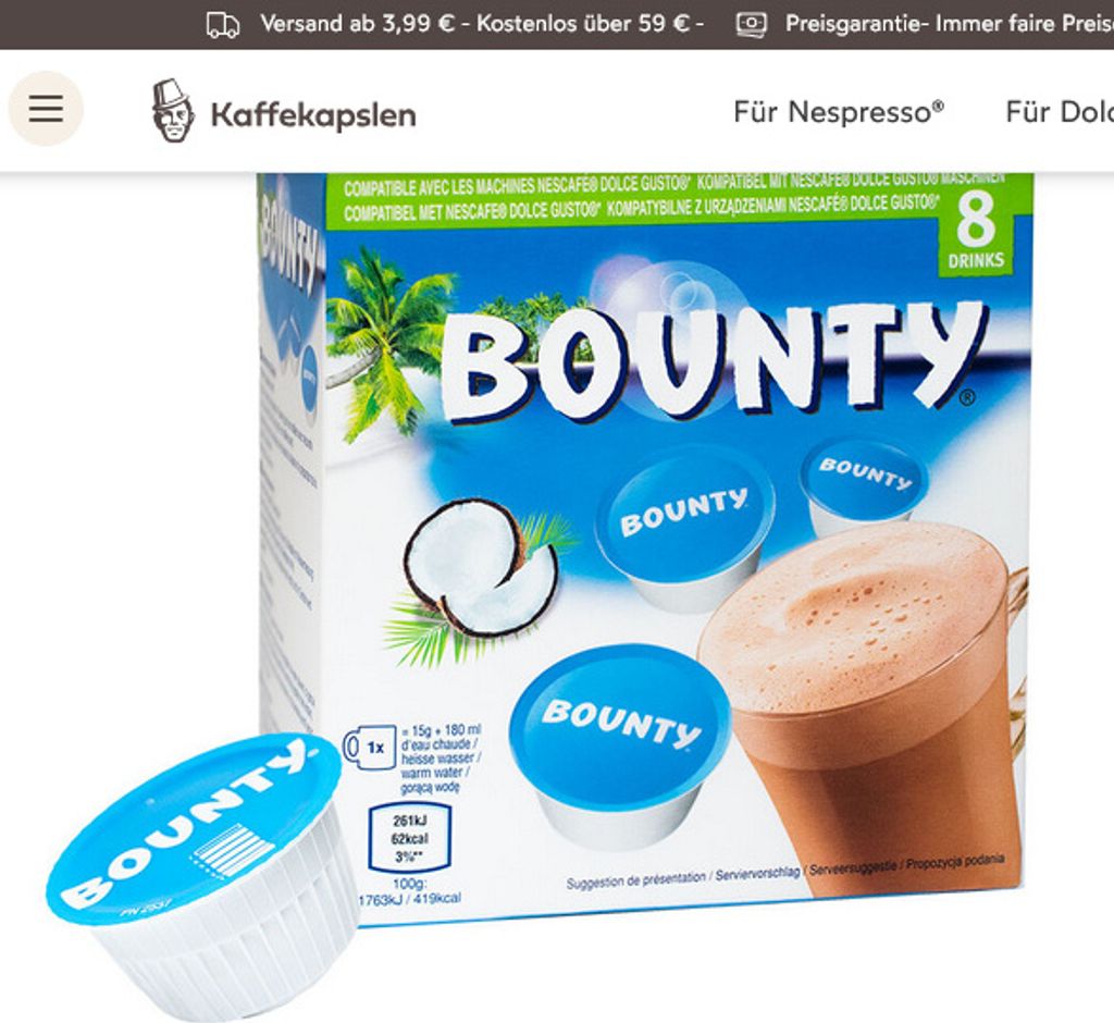 Nestlé Bounty I 8 capsules for Dolce Gusto