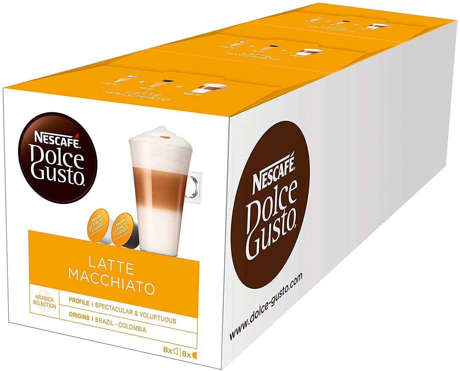 Nescafe Dolce Gusto Latte Macchiato (Pack of 4), 4x16 Coffee Pods