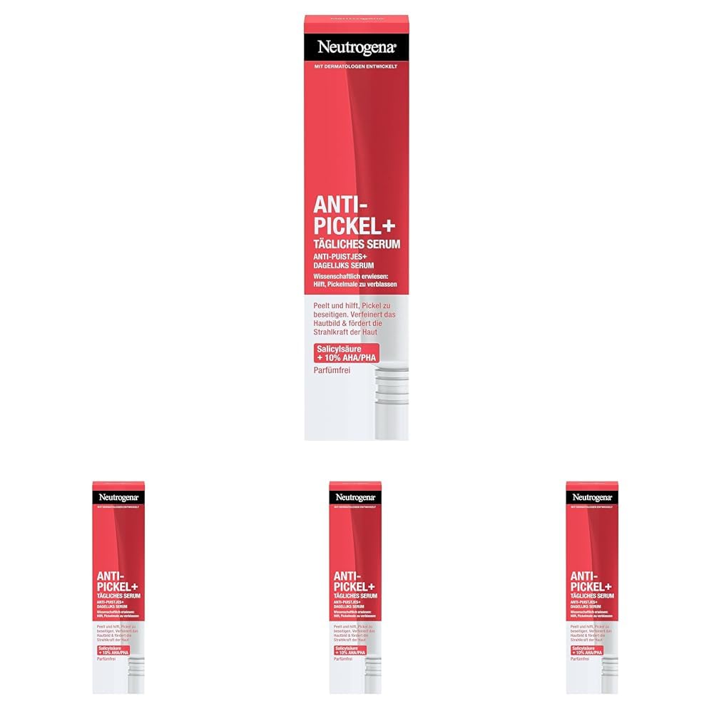 Neutrogena Anti-Pimple + Daily Serum (30 ml), Skin Clarifying Face Serum with Cleansing Salicylic Acid + 10% AHA/PHA Blend, Face Care Serum Against Annoying & Stubborn Pimples