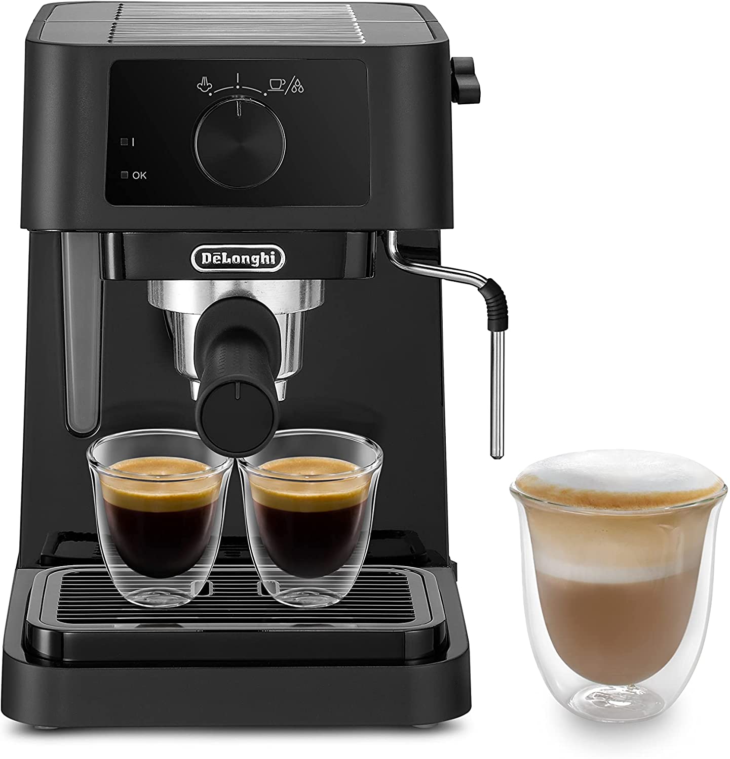 DeLonghi De\'Longhi Stilosa EC230.BK Traditional Barista Pump Espresso Machine, Espresso and Cappuccino, Black
