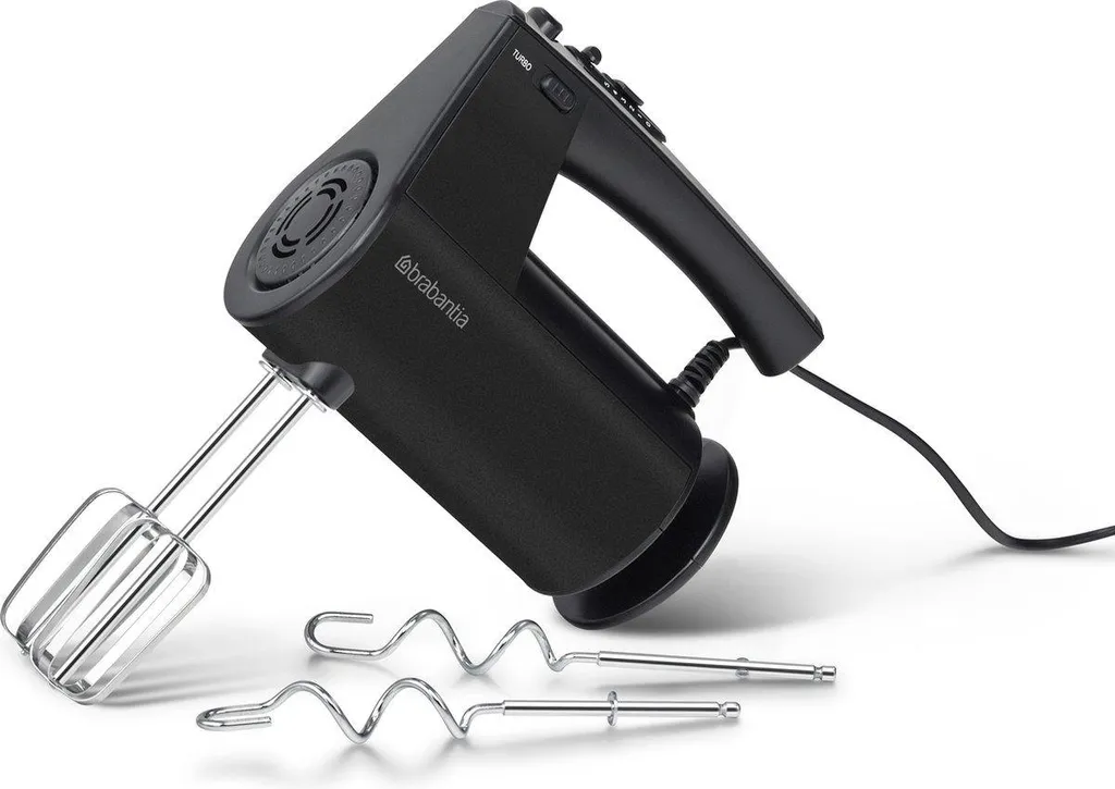 Brabantia BBEK1071MB, Hand mixer, Black, Kneading, Whisking, Buttons, Ladder, 300 W, AC