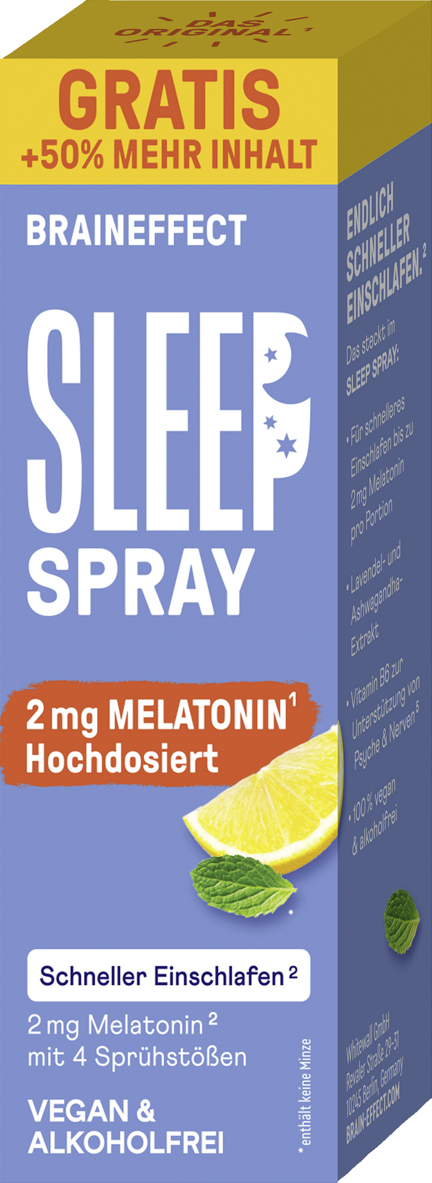 Braineffect Sleep Spray Strong Mint & Lemon 30 ml