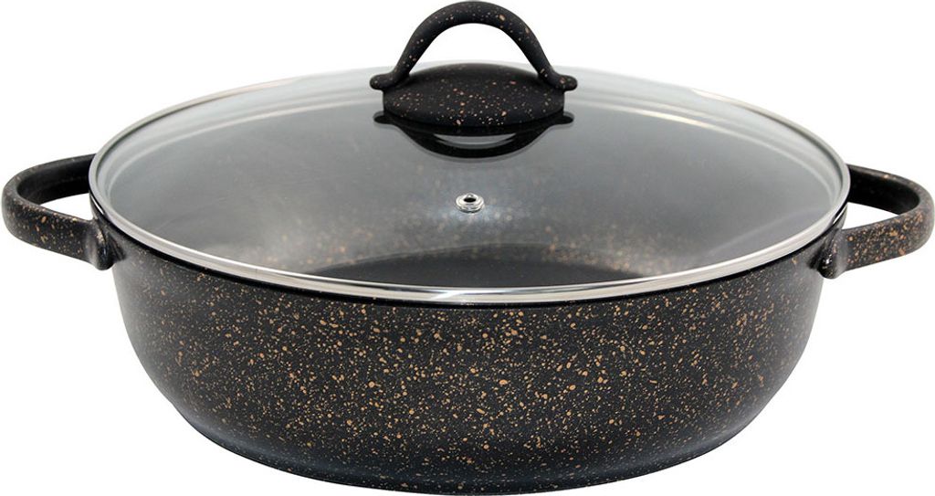 rukauf Roasting pan/serving pan with granite ceramic coating, 3 L, Ø 28 cm, gold design