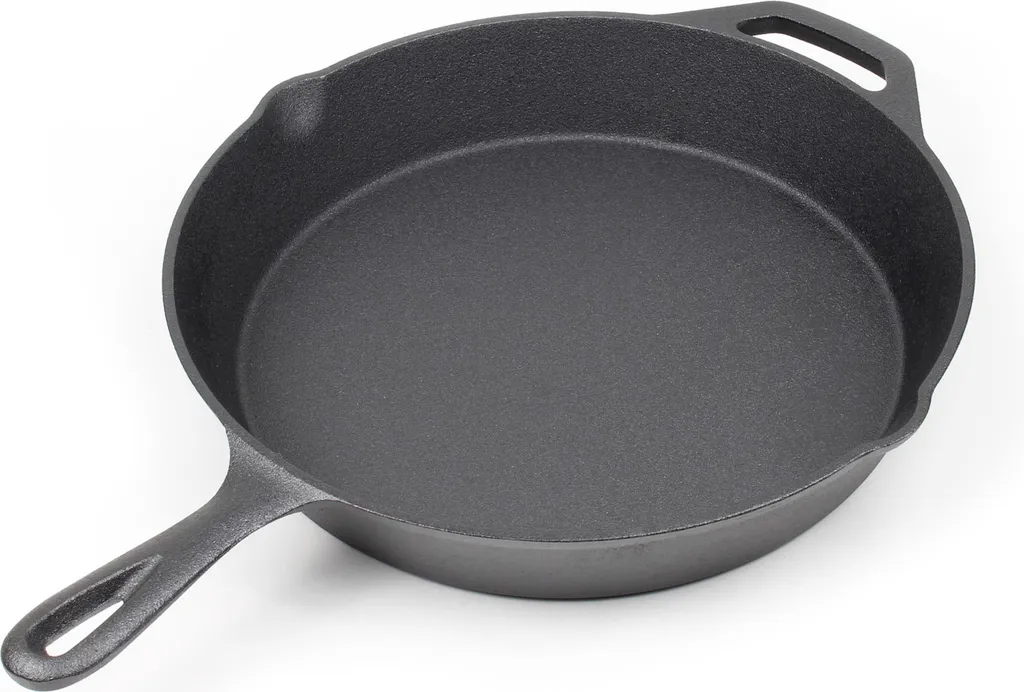Wiltec Cast iron frying pan Ø30cm, fire pan with handle and spout, grill pan