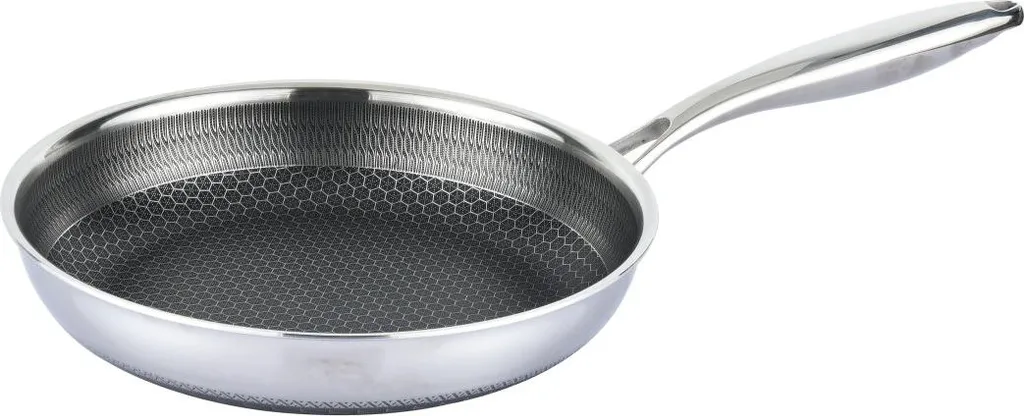 Cheffinger Stainless steel frying pan with honeycomb structure, Ø28cm, induction compatible, non-stick, scratch-resistant