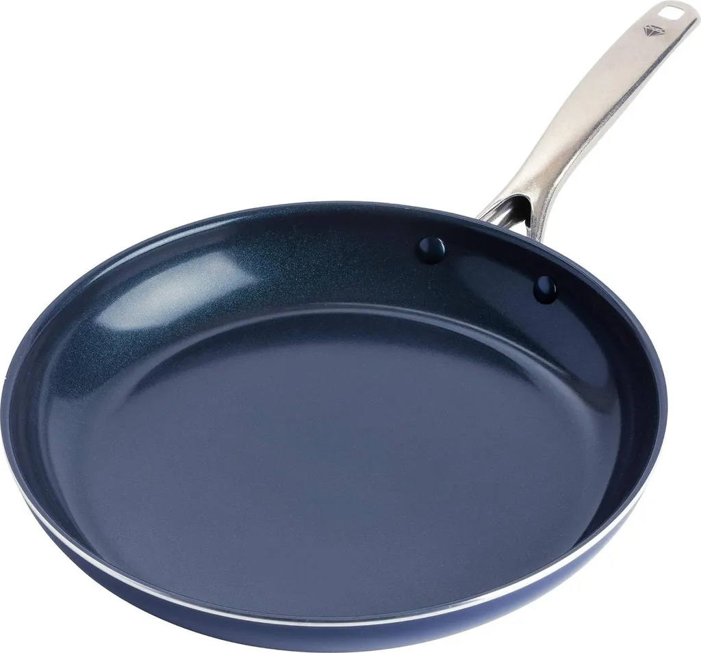Markenlos Frying pan with diamond-reinforced ceramic non-stick coating - -free - 30 cm - Blue