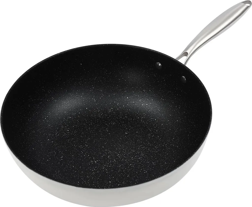 StarTech Frying pan - frying pan - non-stick - with lid - white - modern design