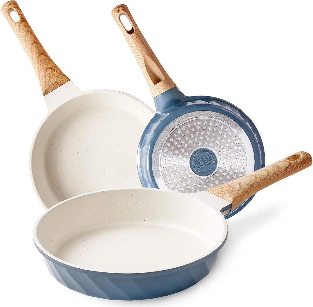 Markenlos Frying pan set with non-stick coating and heat-resistant handle - 20 cm, 24 cm - Induction frying pan set