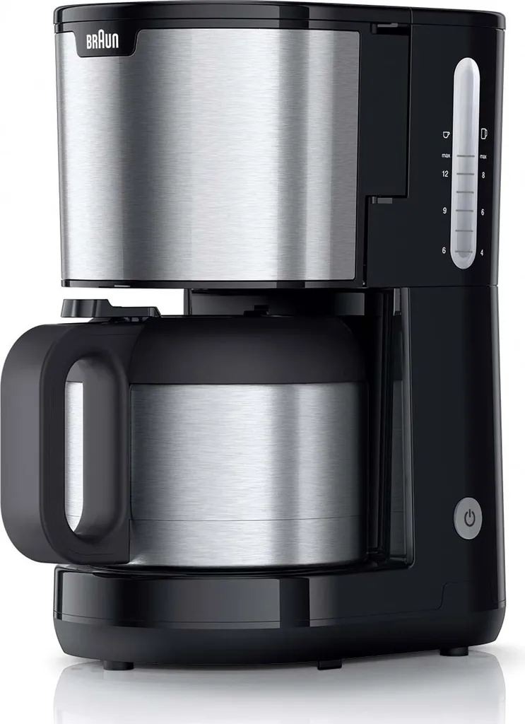 Braun PurShine Thermo Coffee Maker Black – 1000W, OptiBrew, 1.2L Thermos Carafe, still at 70°C after 2 hours, Anti-Drip
