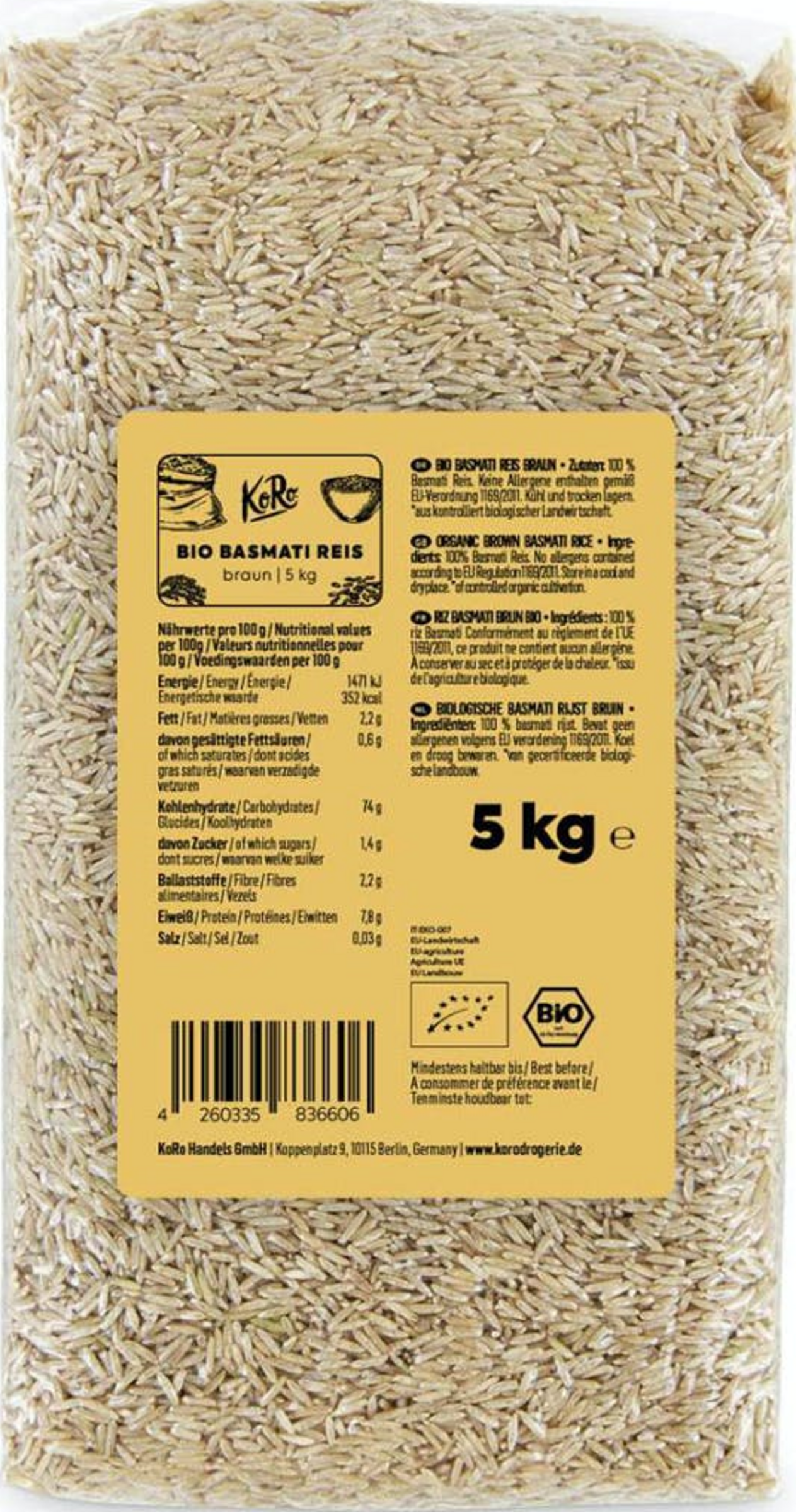 KoRo Brown organic basmati rice