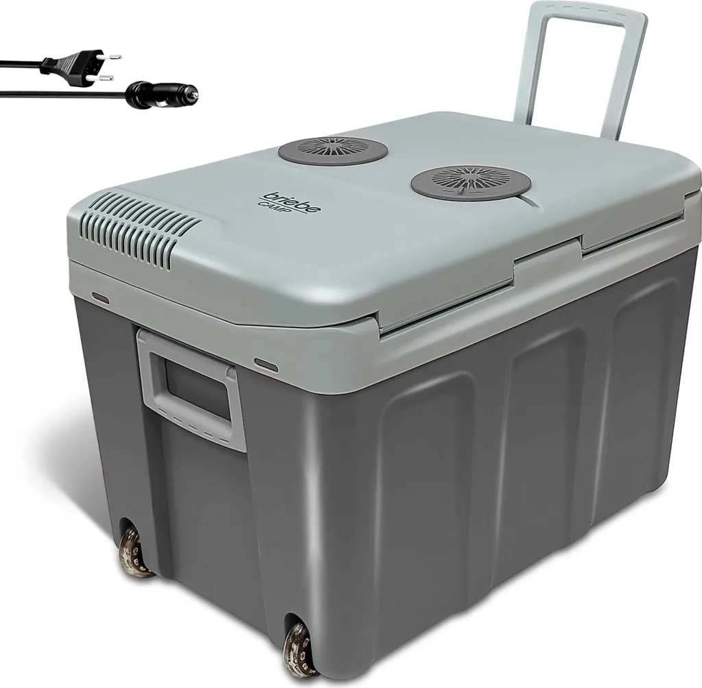 Briebe CF1155 Portable Electric Cooler, 40 Liters, 12V for Car and 220V Grey