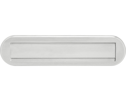 Letterbox Intersteel oval WxH 340/80 mm brushed stainless steel with flap