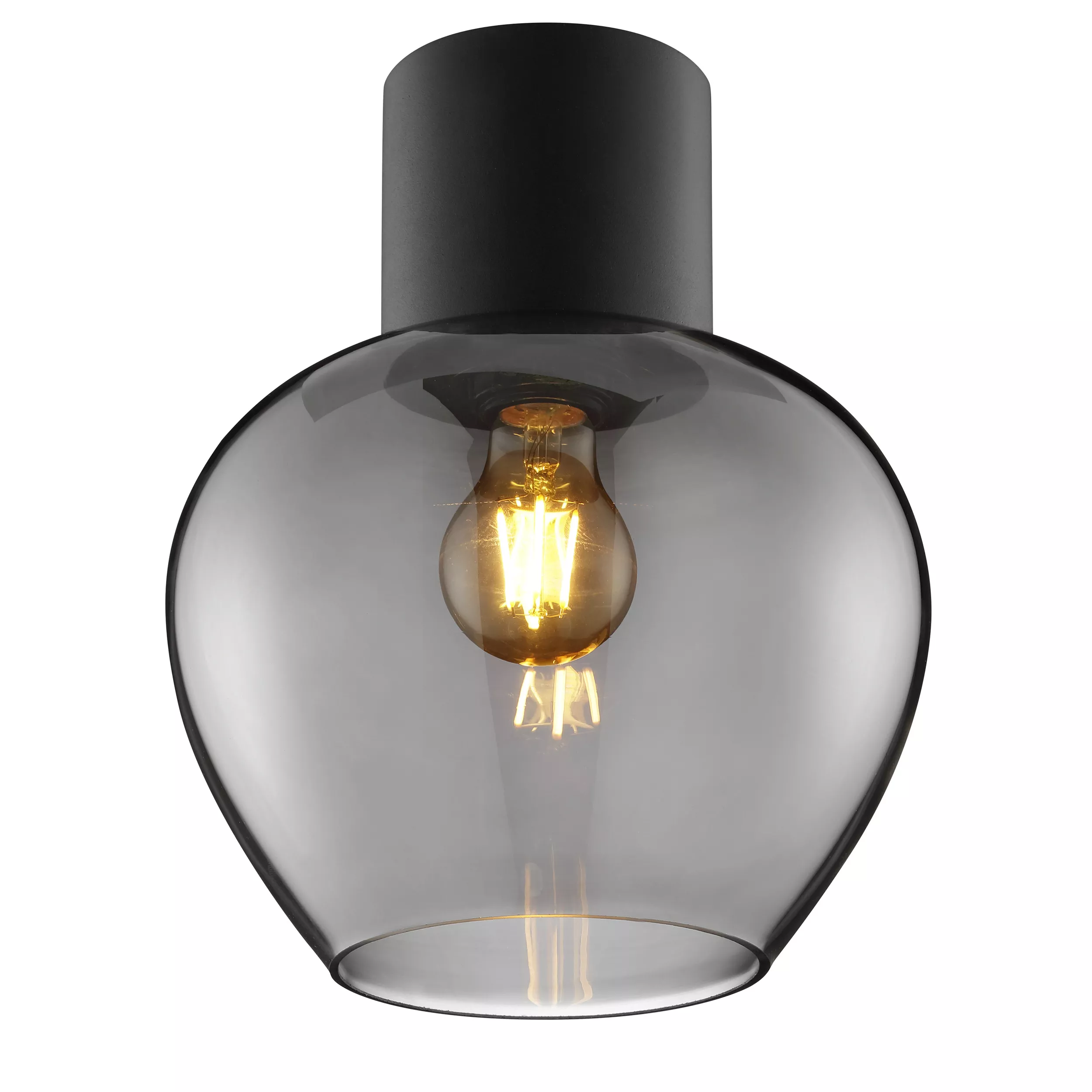 Brilliant LED ceiling light Ligari Black/Smoked glass 23/23/27.5 cm