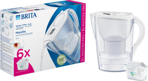 Brita Bundle Marella Cool White + 6 Maxtra Pro All-In-1