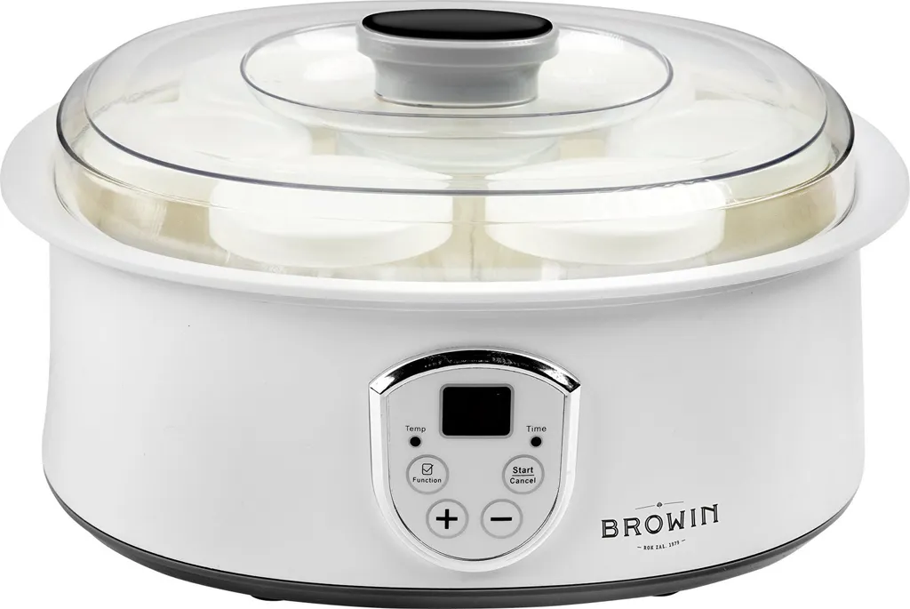 Browin 801015 Yogurt Maker with Thermostat and 7 Jars, 1.3 L, 20 W