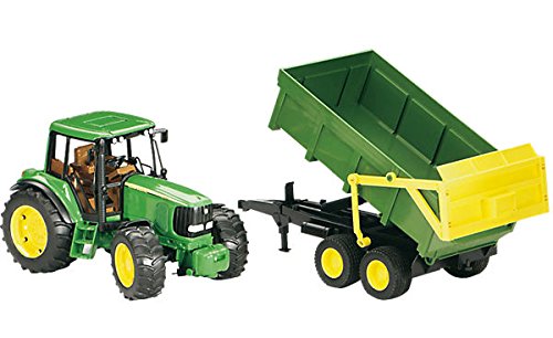 Bruder John Deere Tractor With Tipping Trailer