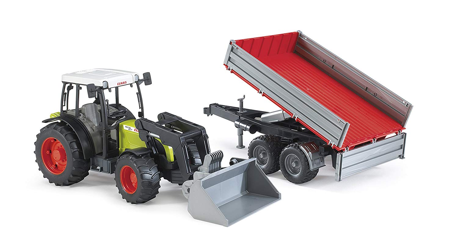 Bruder Claas Nectis F With Frontloader And Tipping Trailer